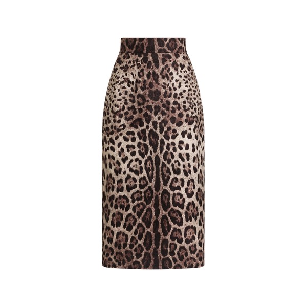 Dolce & Gabbana Leo-print brocade skirt