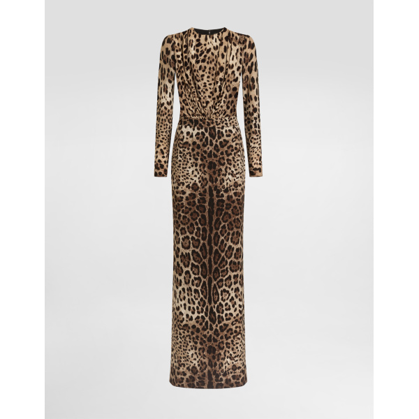 Dolce & Gabbana Leo-print charmeuse dress
