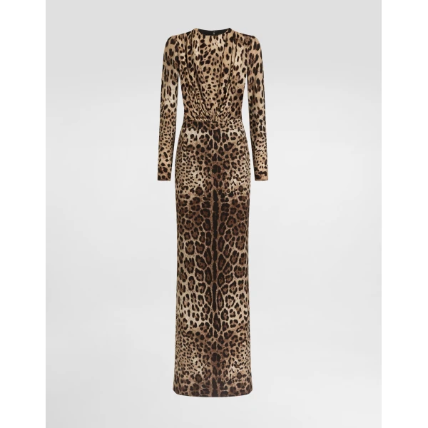 Dolce & Gabbana Leo-print charmeuse dress