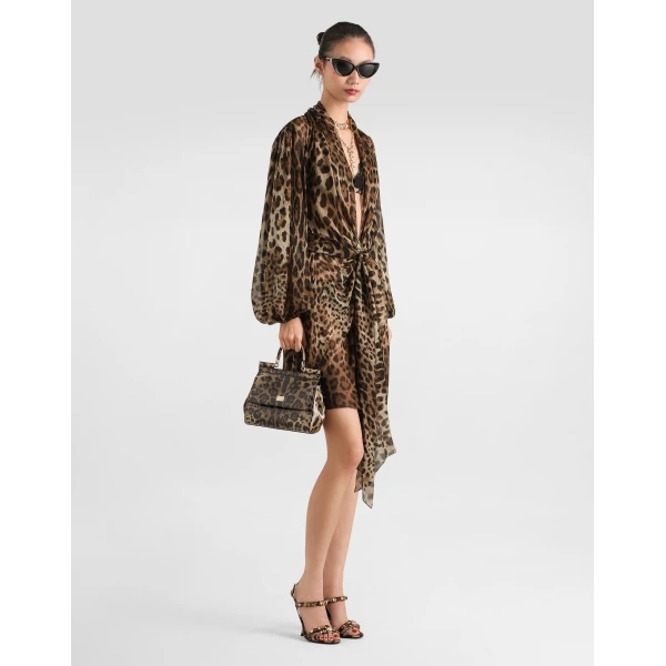 Leo-print chiffon dress - Image 2