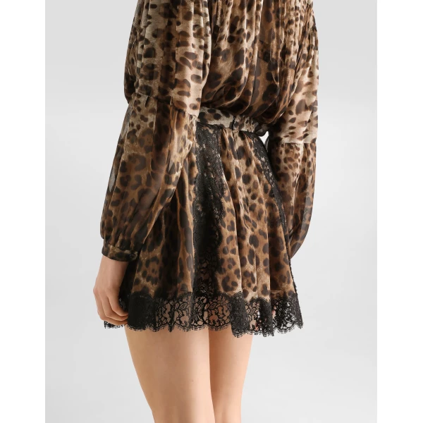 Leo-print chiffon skirt - Image 5