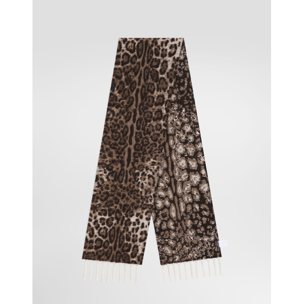 Dolce & Gabbana Leopard wool jacquard stole