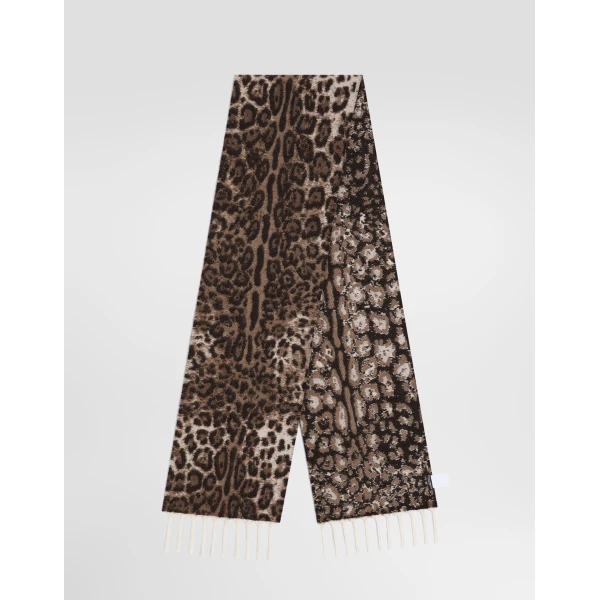 Dolce & Gabbana Leopard wool jacquard stole