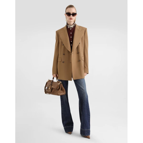 Linda double-breasted jacket in micro-ribbed fabric - Image 2
