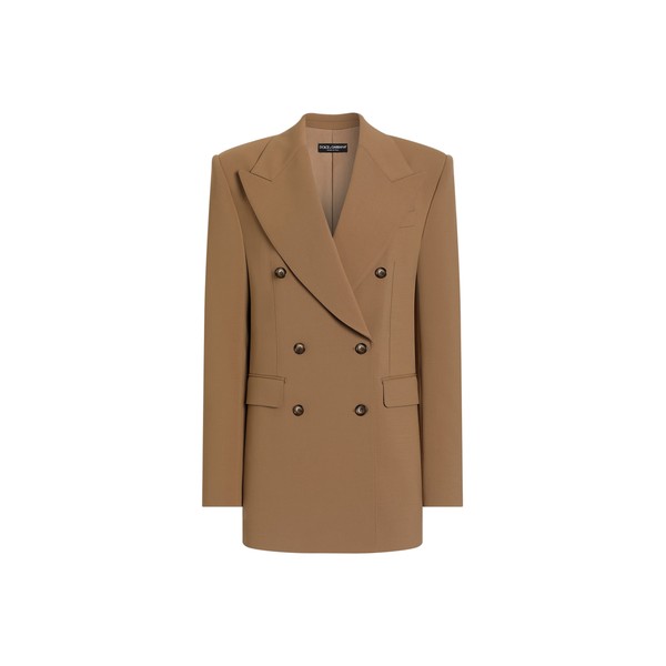 Dolce & Gabbana Linda double-breasted jacket in micro-ribbed fabric