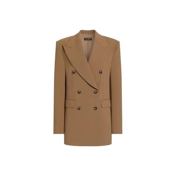 Linda double-breasted jacket in micro-ribbed fabric