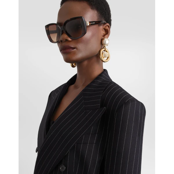 Linda double-breasted jacket in pinstripe wool - Image 5
