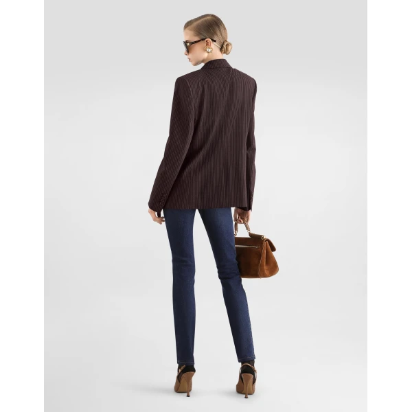 Linda single-breasted jacket in pinstripe wool - Image 3