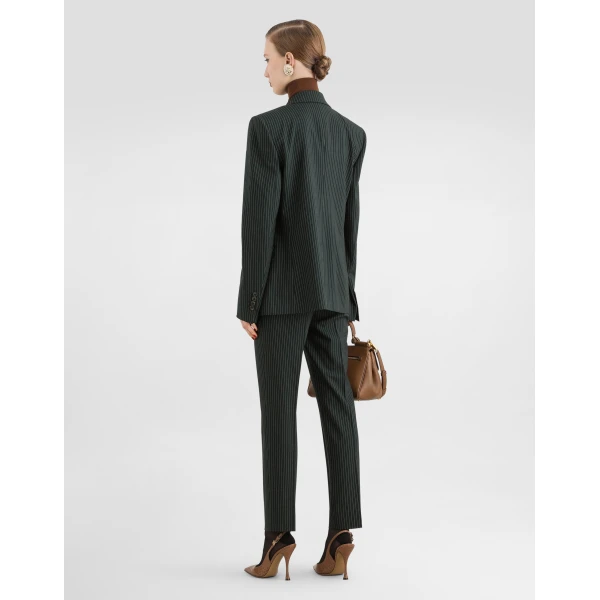 Linda single-breasted jacket in pinstripe wool - Image 3