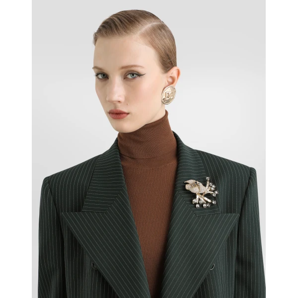 Linda single-breasted jacket in pinstripe wool - Image 4