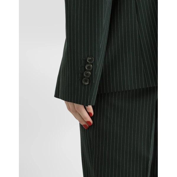 Linda single-breasted jacket in pinstripe wool - Image 5