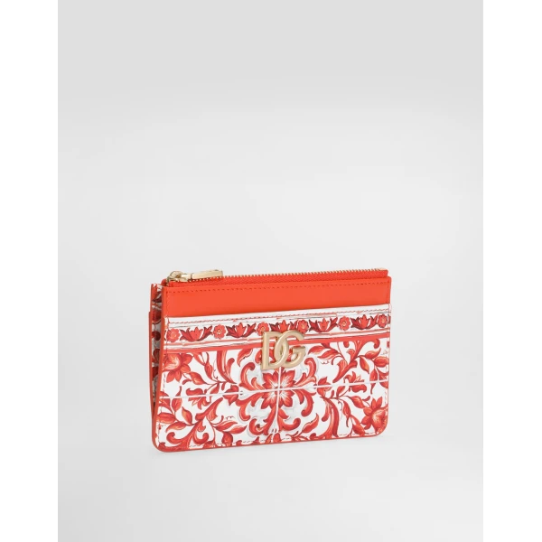 Majolica-print 3.5 calfskin card holder - Image 2