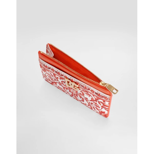Majolica-print 3.5 calfskin card holder - Image 4