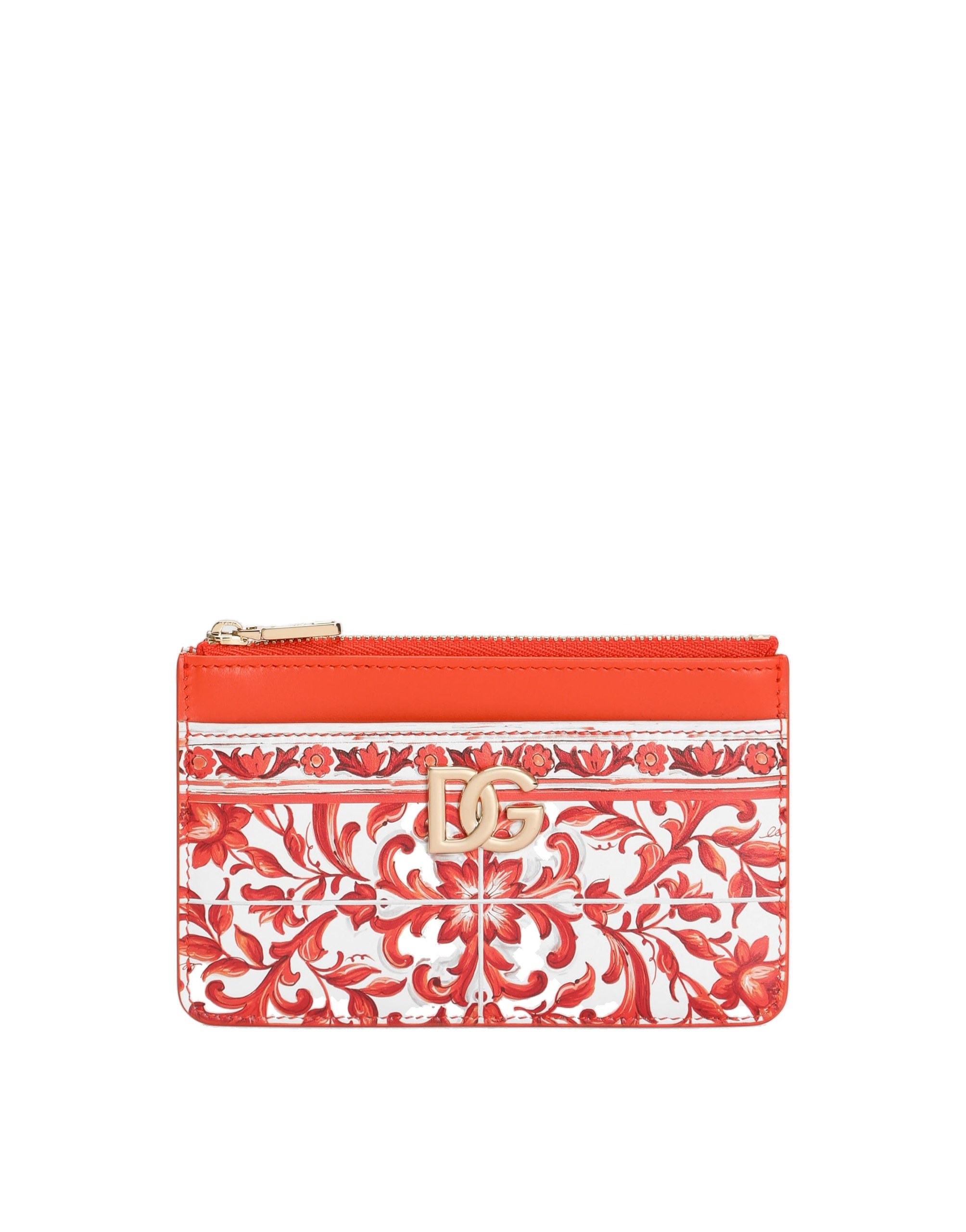 Dolce & Gabbana Majolica-print 3.5 calfskin card holder in Multicolour | Buy Accessories at Coveti Dolce & Gabbana Majolica-print 3.5 calfskin card holder