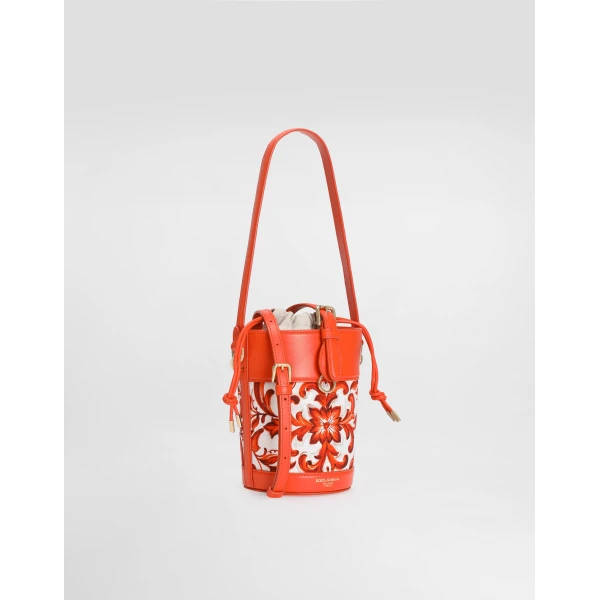 Majolica-print Capri canvas bucket bag - Image 3