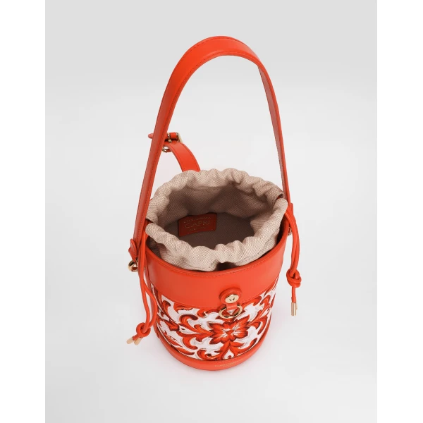 Majolica-print Capri canvas bucket bag - Image 5