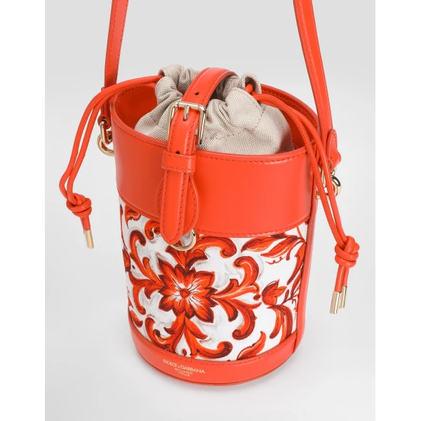 Majolica-print Capri canvas bucket bag - Image 6