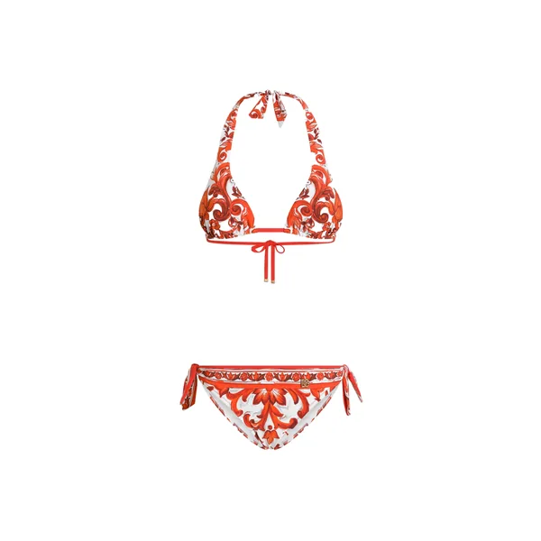 Majolica-print bikini