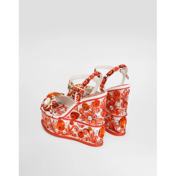 Majolica-print brocade sandals - Image 3