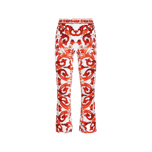 Dolce & Gabbana Majolica-print charmeuse trousers