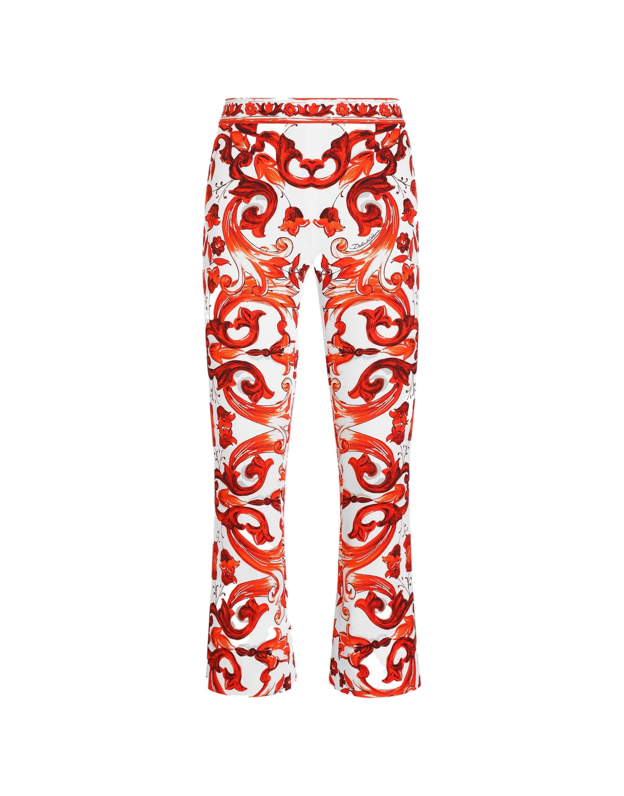 Dolce & Gabbana Majolica-print charmeuse trousers | Pants | Coveti Dolce & Gabbana Majolica-print charmeuse trousers