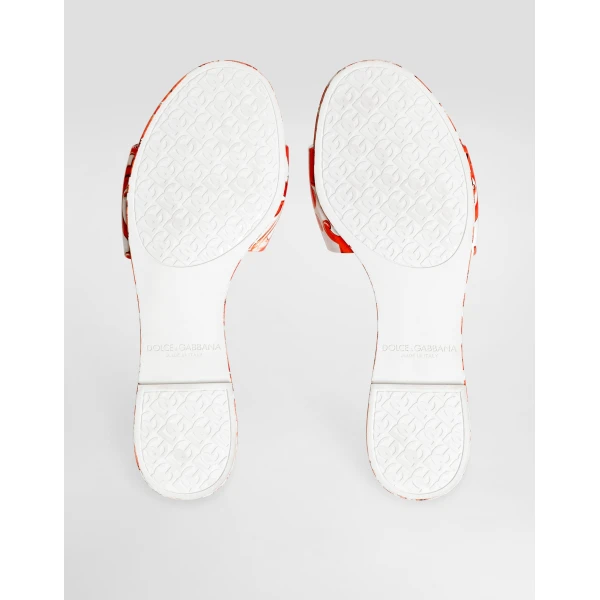 Majolica-print rubber beachwear slides - Image 5