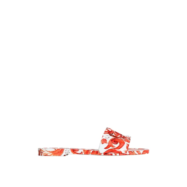 Majolica-print rubber beachwear slides