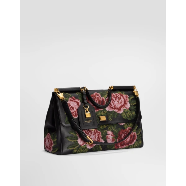 Maxi My Sicily handbag in fine stitch embroidery - Image 2