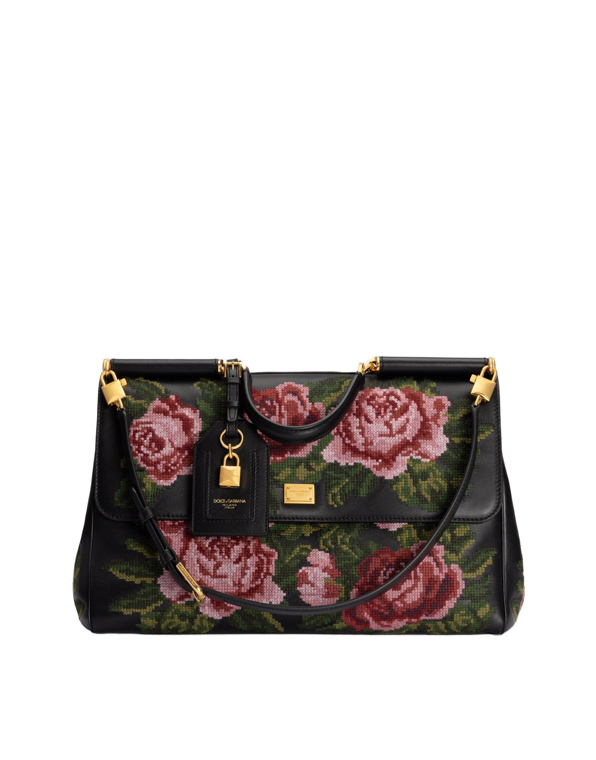 Dolce & Gabbana Maxi My Sicily handbag in fine stitch embroidery in Multicolour | Buy Bags at Coveti Dolce & Gabbana Maxi My Sicily handbag in fine stitch embroidery