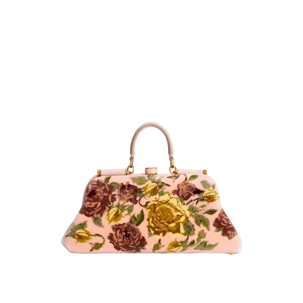 Medium Grandma handbag in velvet stitch embroidery