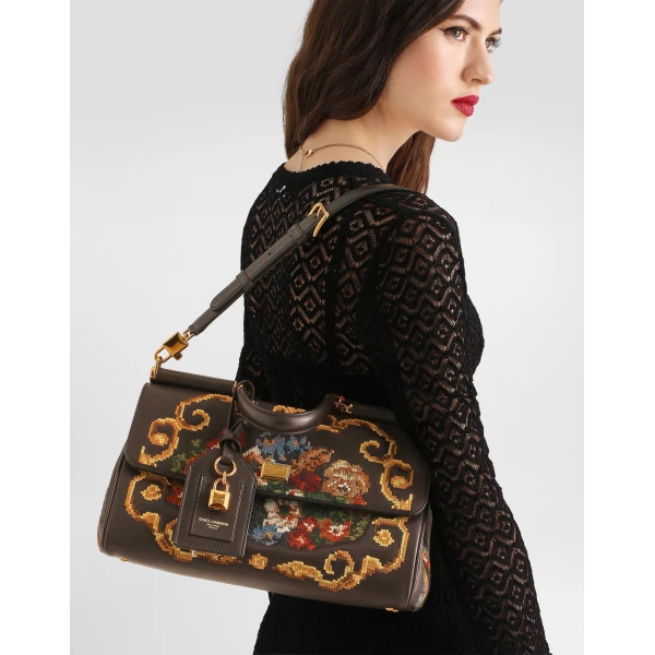 Medium My Sicily handbag with fine stitch embroidery - Image 2
