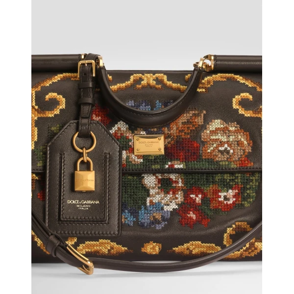 Medium My Sicily handbag with fine stitch embroidery - Image 6