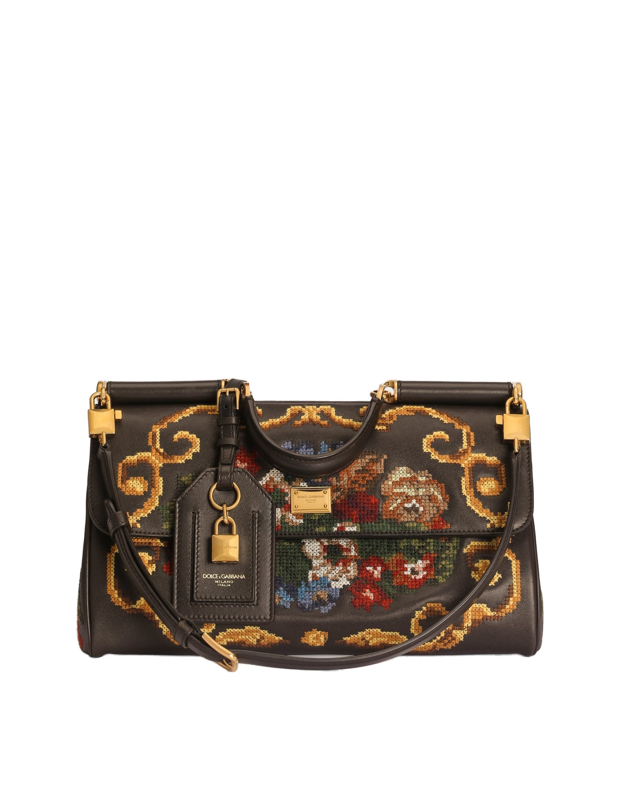 Dolce & Gabbana Medium My Sicily handbag with fine stitch embroidery in Multicolour | Buy Bags at Coveti Dolce & Gabbana Medium My Sicily handbag with fine stitch embroidery