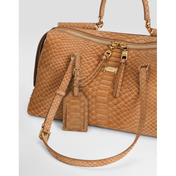Medium Vittoria handbag in python - Image 6
