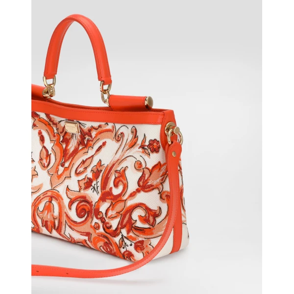 Medium Vittoria handbag with majolica embroidery - Image 4