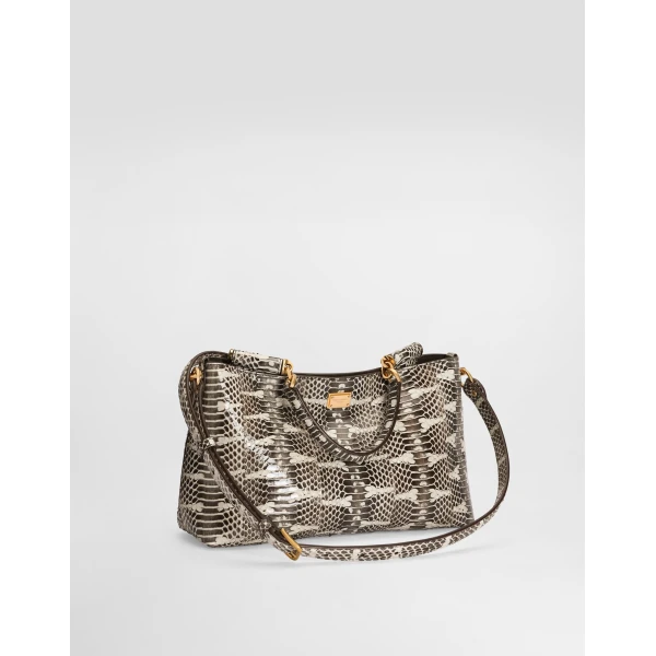 Medium Vittoria shoulder and crossbody bag in elaphe - Image 4