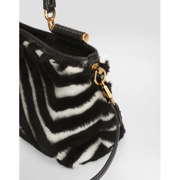 Medium Vittoria shoulder and crossbody bag in fur - Image 6
