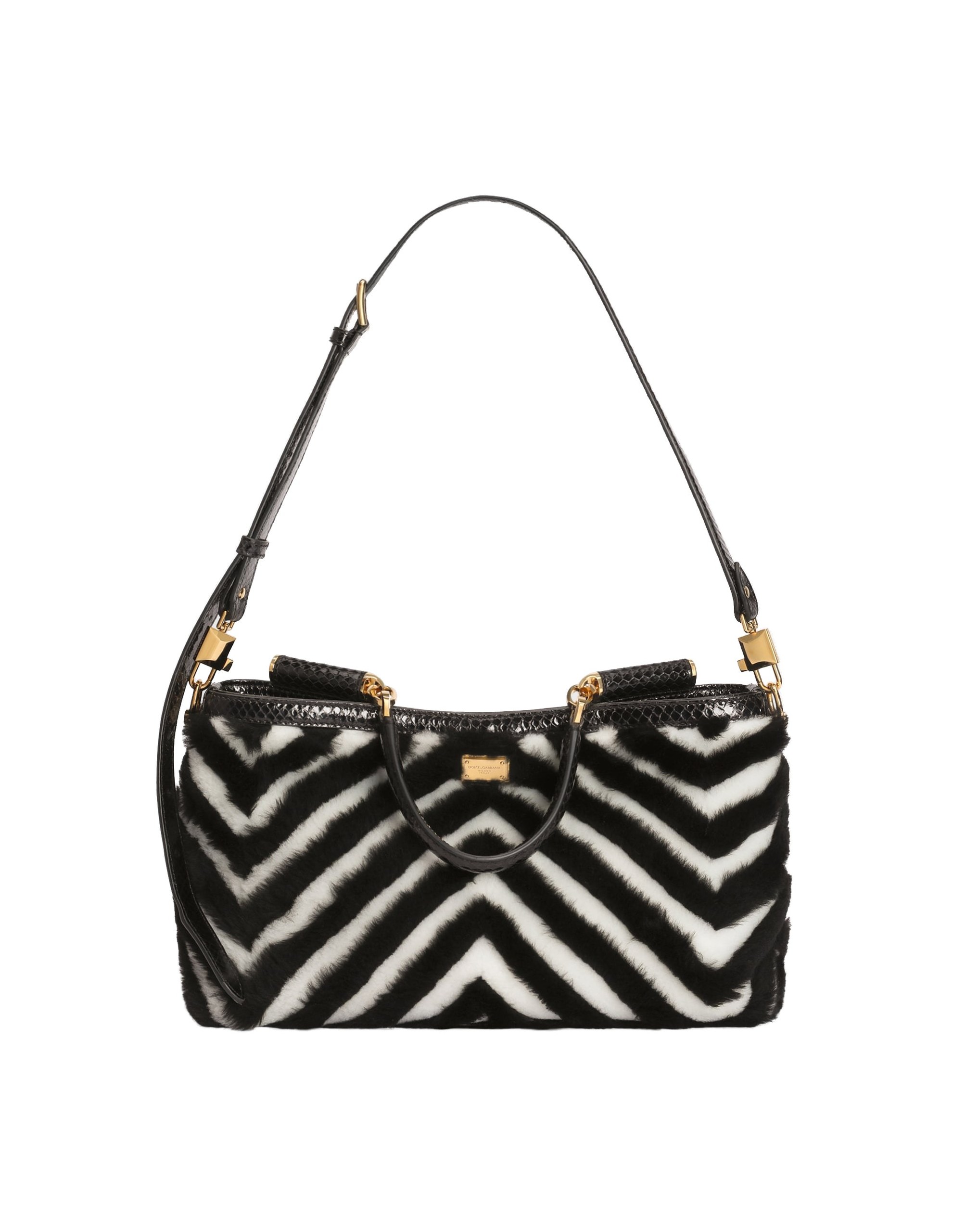 Dolce & Gabbana Medium Vittoria shoulder and crossbody bag in fur in Multicolour | Buy Bags at Coveti Dolce & Gabbana Medium Vittoria shoulder and crossbody bag in fur
