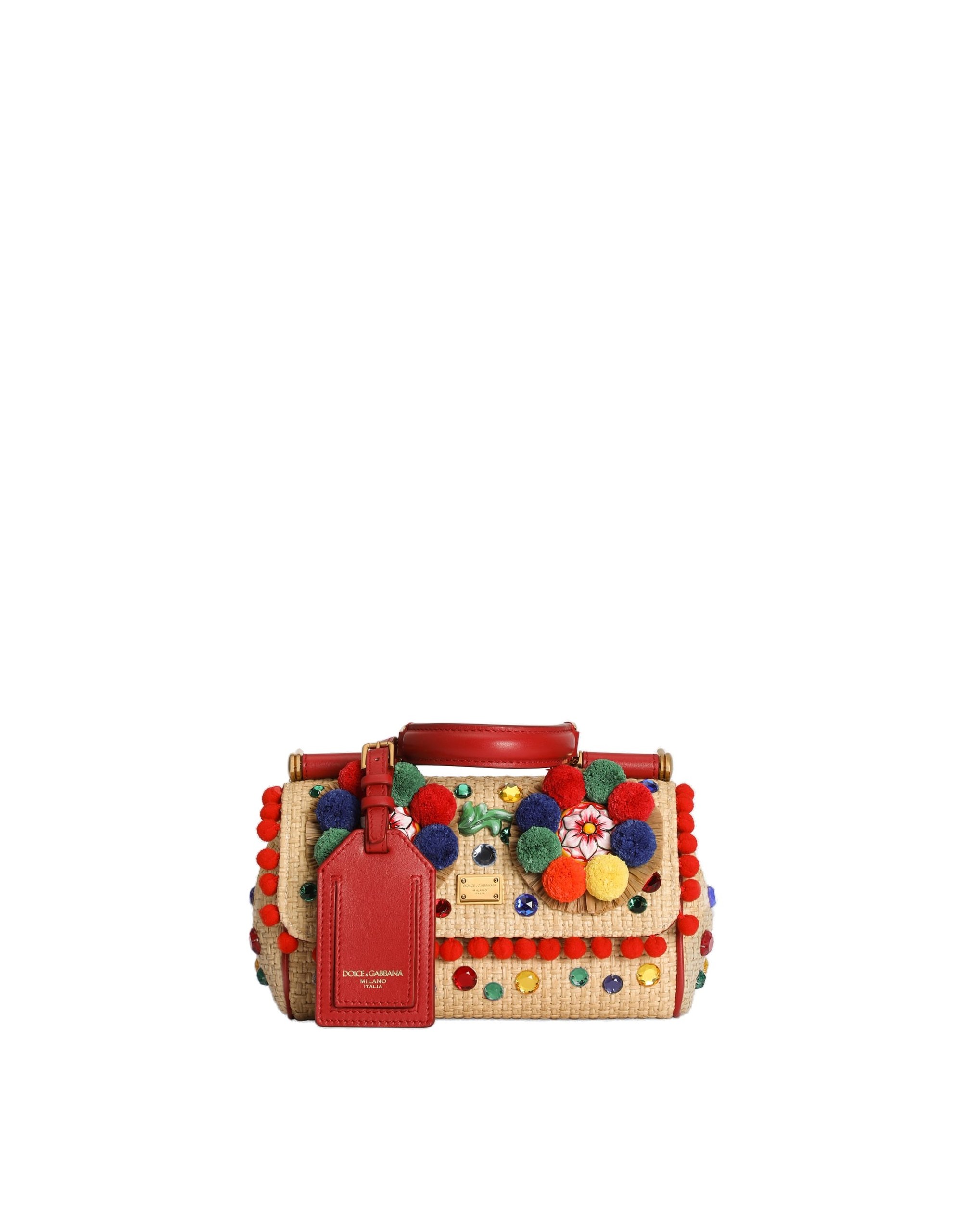 Dolce & Gabbana Mini My Sicily handbag in raffia in Multicolour | Buy Bags at Coveti Dolce & Gabbana Mini My Sicily handbag in raffia