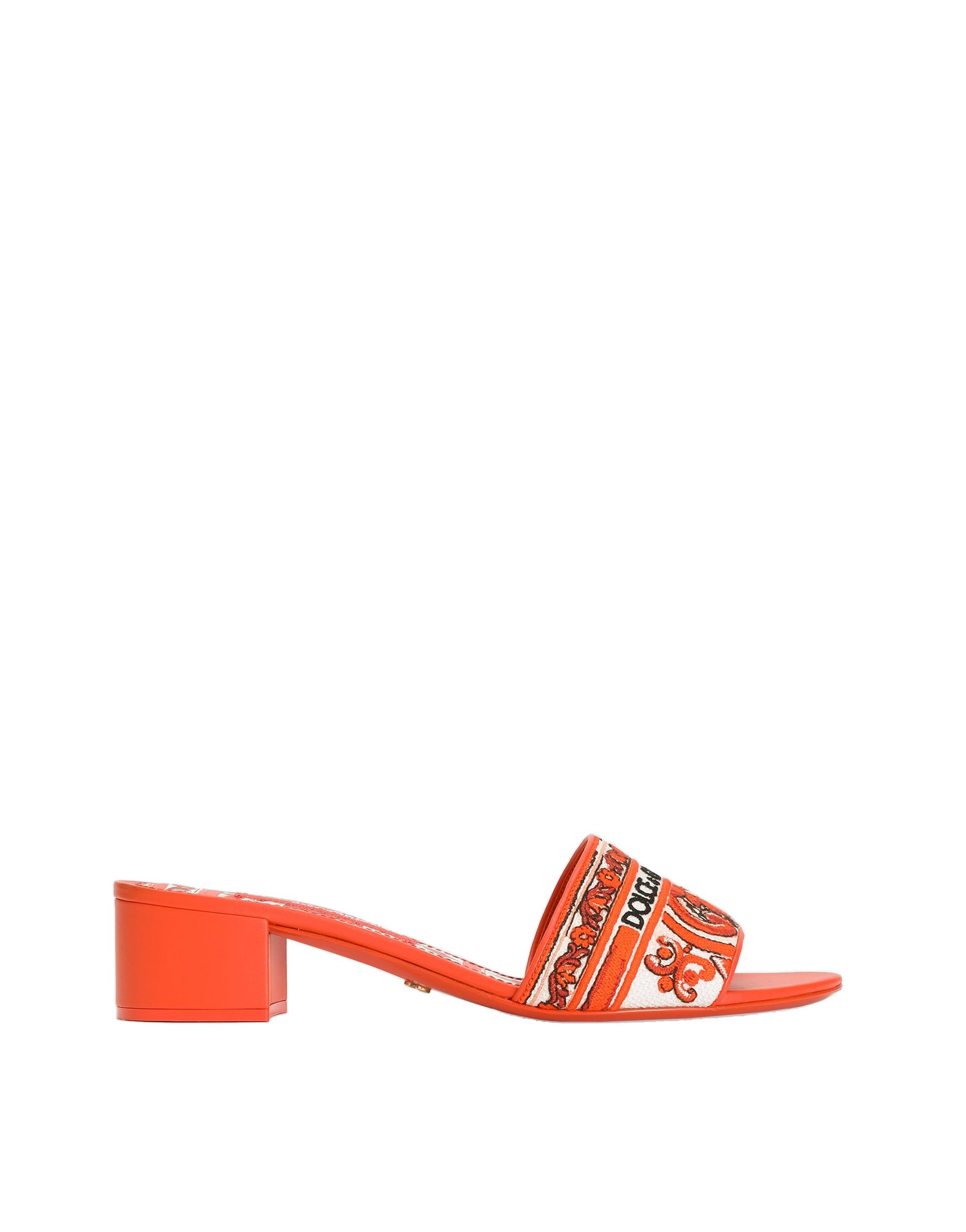 Dolce & Gabbana Mules with majolica embroidery in Multicolour | Buy Shoes at Coveti Dolce & Gabbana Mules with majolica embroidery