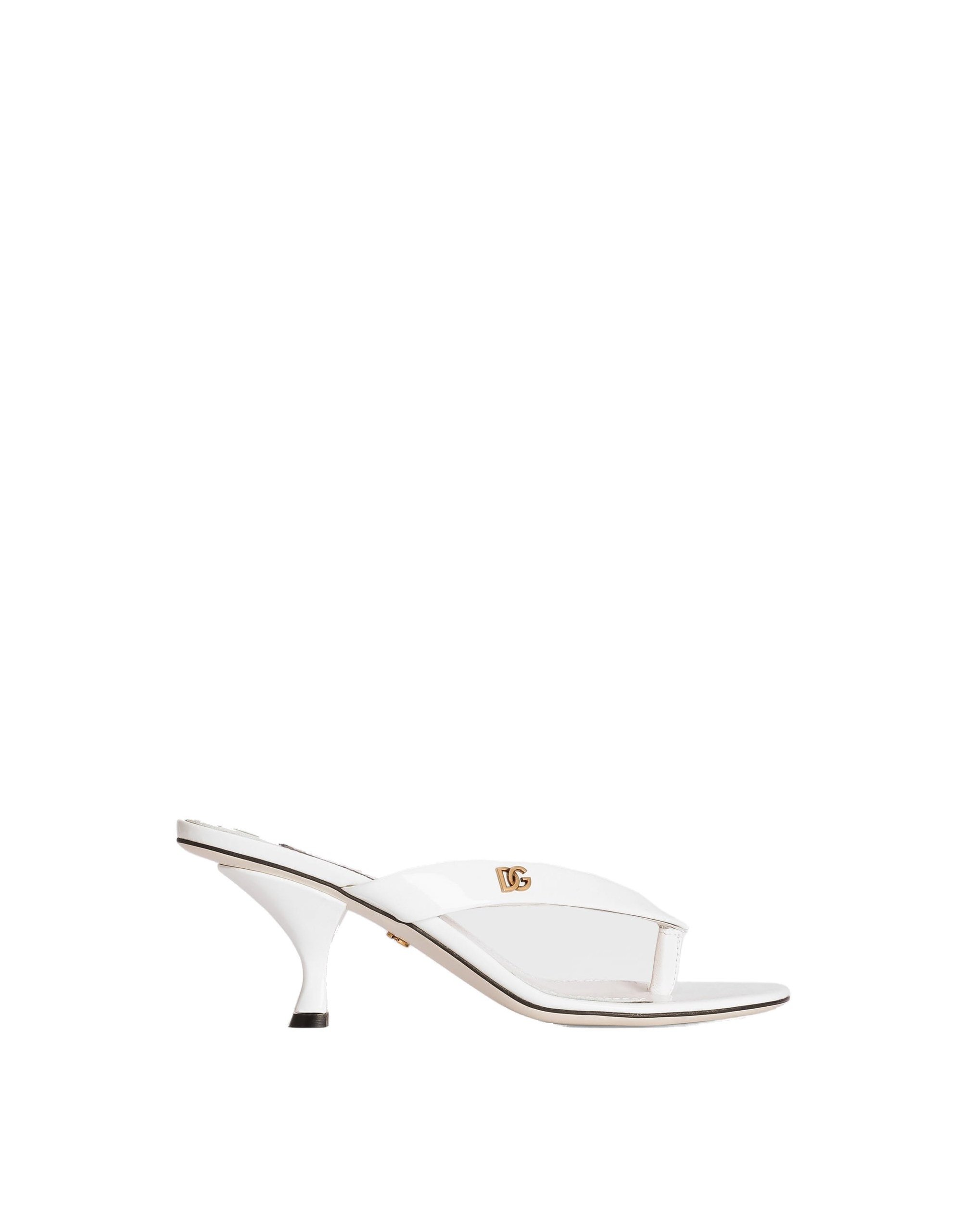 Dolce & Gabbana Patent leather thong sandal in White | Buy Shoes at Coveti Dolce & Gabbana Patent leather thong sandal