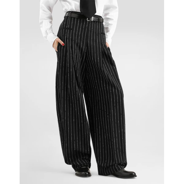 Pinstripe virgin wool trousers - Image 4