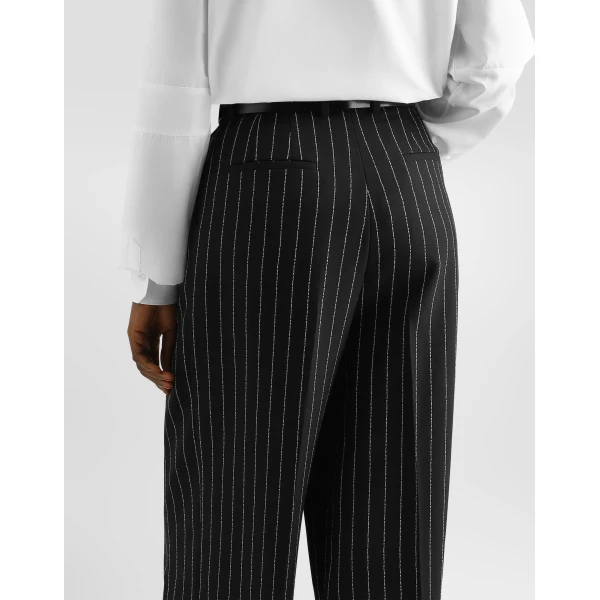Pinstripe virgin wool trousers - Image 5