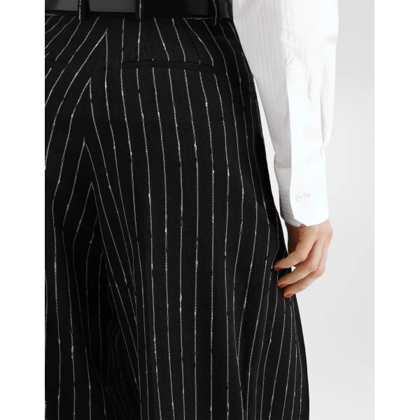 Pinstripe virgin wool trousers - Image 5