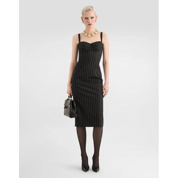 Pinstripe wool dress - Image 2