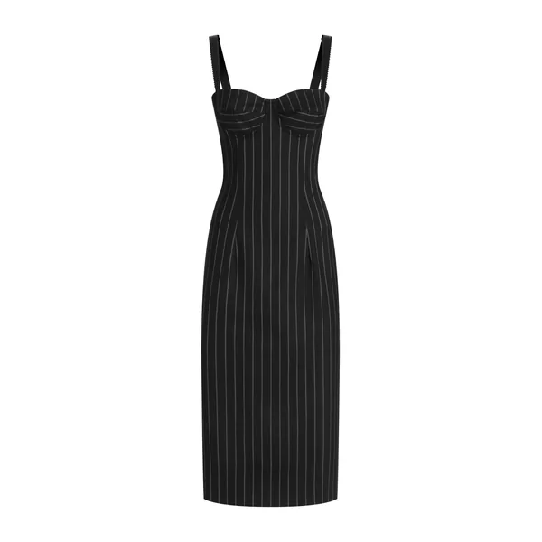 Pinstripe wool dress