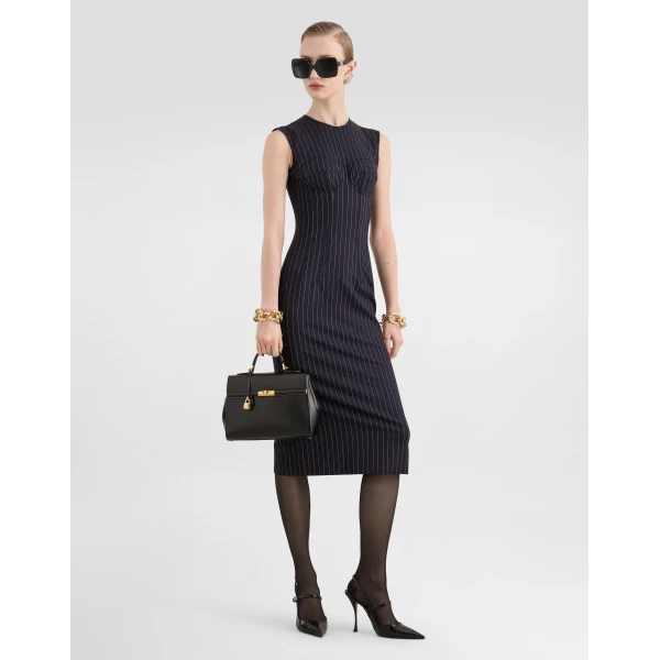 Pinstripe wool sheath dress - Image 2