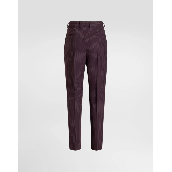 Pinstripe wool trousers - Image 2