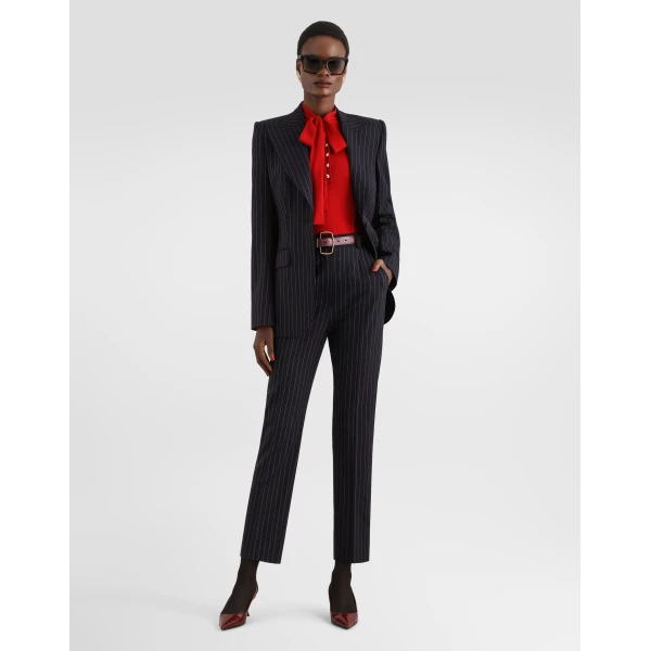 Pinstripe wool trousers - Image 2