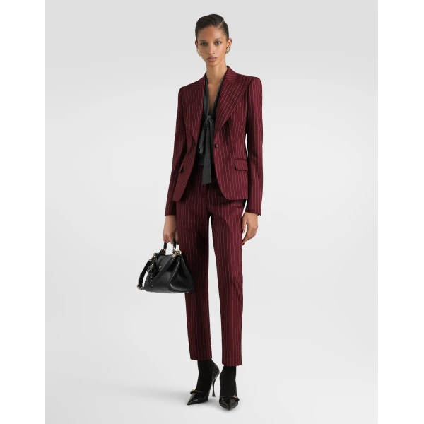 Pinstripe wool trousers - Image 2